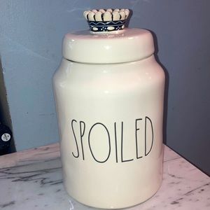 Rae Dunn Pet Treats Jar “Spoiled”